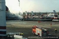 SRN4 The Prince of Wales (GH-2054) destroyed by fire at Dover